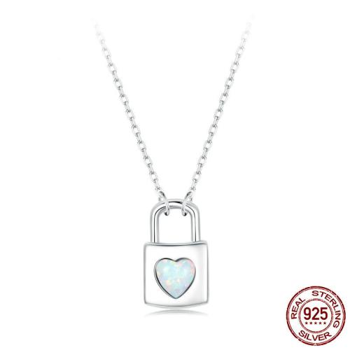 Argent sterling 925 collier, avec résine, avec 1.97inch chaînes de rallonge, cadnas, Plaqué de platine, chaîne ovale & pour femme Environ 15.75 pouce, Vendu par PC