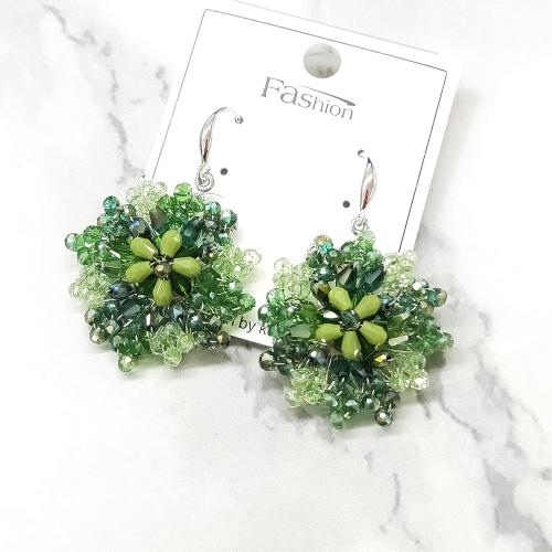 Pendientes Gota de Cristal, con fundición, Flor, chapado en color dorado, Joyería & para mujer, más colores para la opción, 36x50mm, Vendido por Par