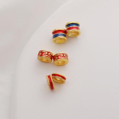 Enamel Zinc Alloy Beads, gold color plated, DIY [