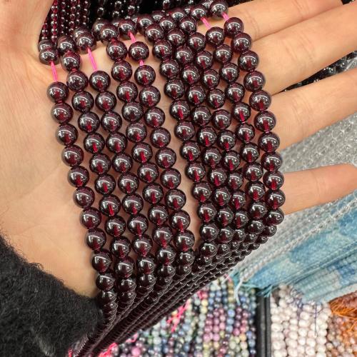 Natural Garnet Beads, Round, fashion jewelry & DIY garnet Approx 38 cm 