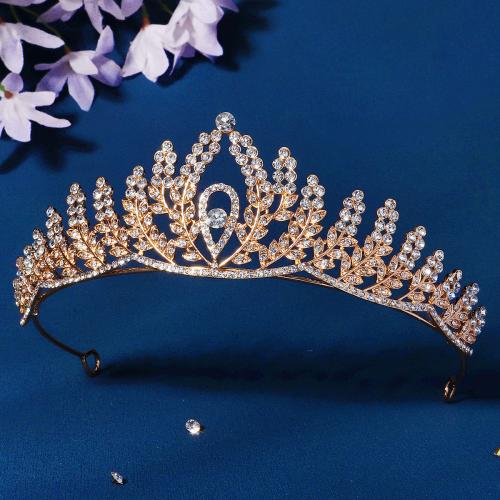 Tiaras nupciales, aleación de zinc, Joyería & para mujer & con diamantes de imitación, más colores para la opción, Vendido por UD