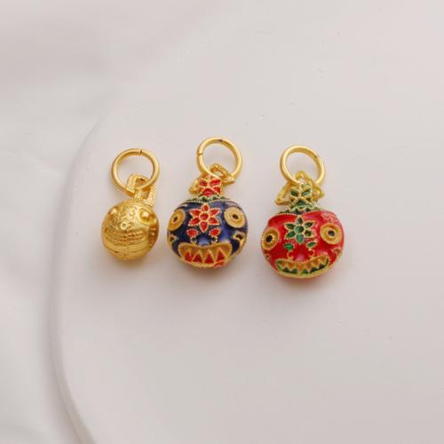 Zinc Alloy Enamel Pendants, gold color plated, DIY 