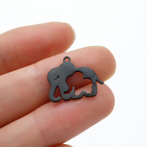 Stainless Steel Animal Pendants, 304 Stainless Steel, Elephant, plated, DIY 