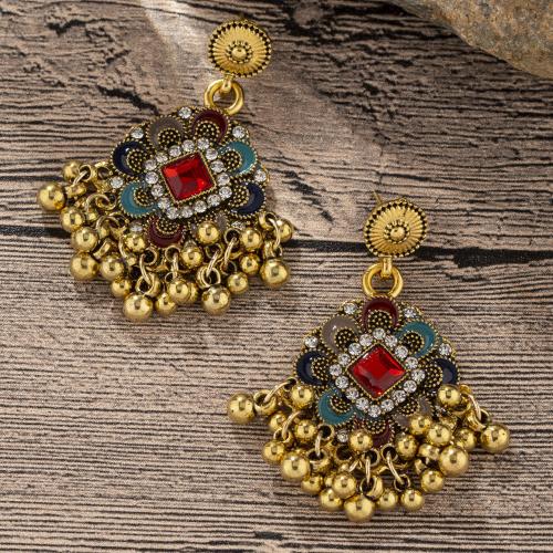 Zinc Alloy Rhinestone Stud Earring, with Acrylic, plated, fashion jewelry & for woman & with rhinestone 