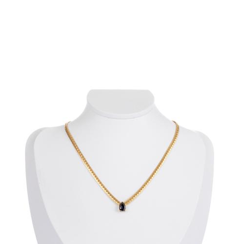 Collier de bijoux de titane, Acier titane, Placage ionique sous vide, pavé de micro zircon & pour femme, plus de couleurs à choisir Environ 41-50 cm, Vendu par PC