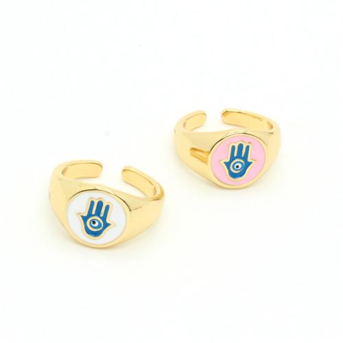 Evil Eye Jewelry Finger Ring, Zinc Alloy, for woman & enamel 