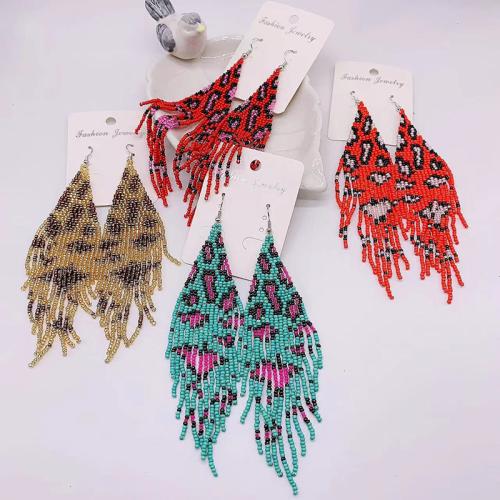 Zinc Alloy Drop Earring, with Seedbead, for woman 