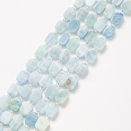 Aquamarin Perlen, Rechteck, Modeschmuck & DIY, seeblau, 10x12mm, Länge:ca. 38 cm, verkauft von Strang