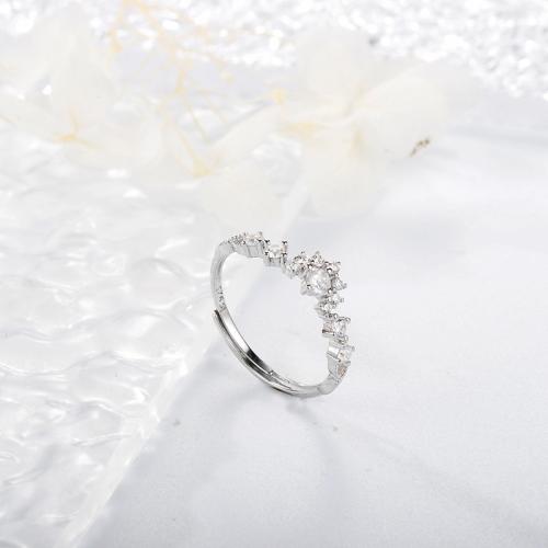 Anillo de dedo Zirconia Micro Pave Sterling Silver Cubic, Plata de ley 925, Joyería & micro arcilla de zirconia cúbica & para mujer, más colores para la opción, Vendido por UD[