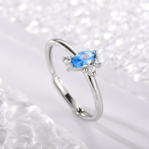 Anillo de dedo Zirconia Micro Pave Sterling Silver Cubic, Plata de ley 925, Joyería & micro arcilla de zirconia cúbica & para mujer, más colores para la opción, Vendido por UD[