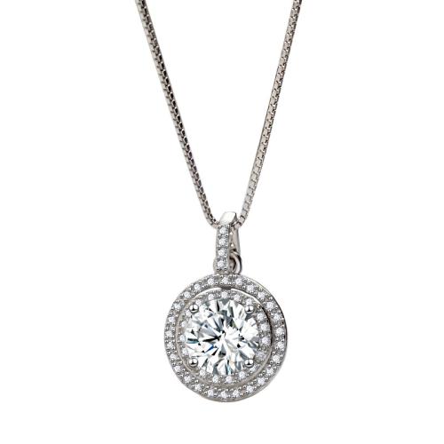 Collier de bijoux en argent , Argent sterling 925, avec Moissanite, bijoux de mode & pour femme, Vendu par PC