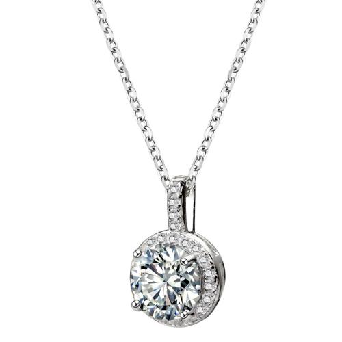 Collier de bijoux en argent , Argent sterling 925, avec Moissanite, bijoux de mode & pour femme, Vendu par PC