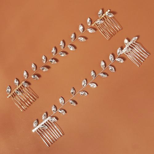 Decorative Hair Combs, Zinc Alloy, fashion jewelry & for woman & with rhinestone 