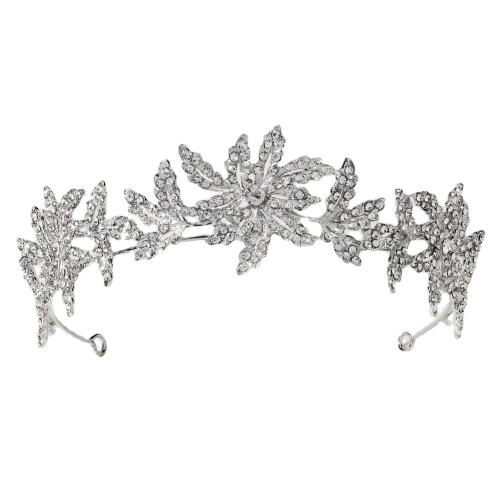 Bridal Tiaras, Zinc Alloy, fashion jewelry & for woman & with rhinestone, silver color 