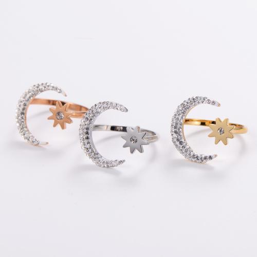 Bague en acier inoxydable , Acier inoxydable 304, normes différentes pour le choix & styles différents pour le choix & pour femme & avec strass, plus de couleurs à choisir, Vendu par PC