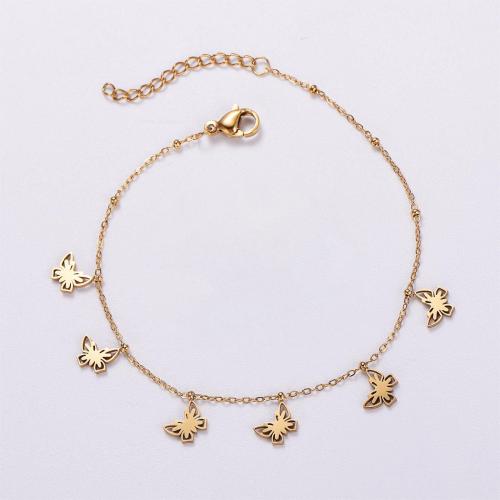 Stainless Steel Charm Bracelet, 316L Stainless Steel, with 3cm extender chain, 18K gold plated, fashion jewelry & for woman, golden Approx 18 cm [