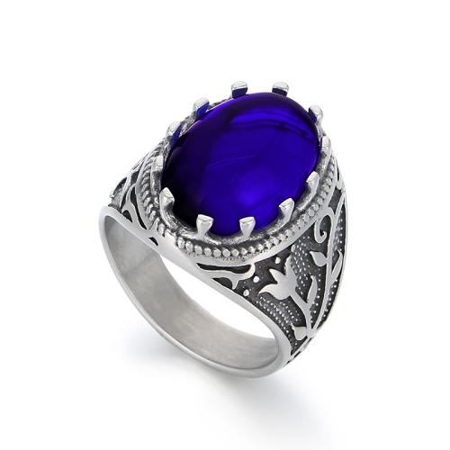 Bague en acier inoxydable , Acier inoxydable 304, Placage ionique sous vide, bijoux de mode & normes différentes pour le choix & pour homme & avec strass, plus de couleurs à choisir, Vendu par PC