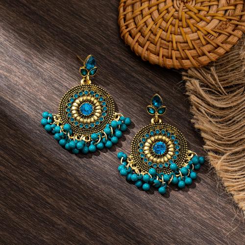 Zinc Alloy Rhinestone Stud Earring, with Acrylic, plated, fashion jewelry & for woman & with rhinestone 