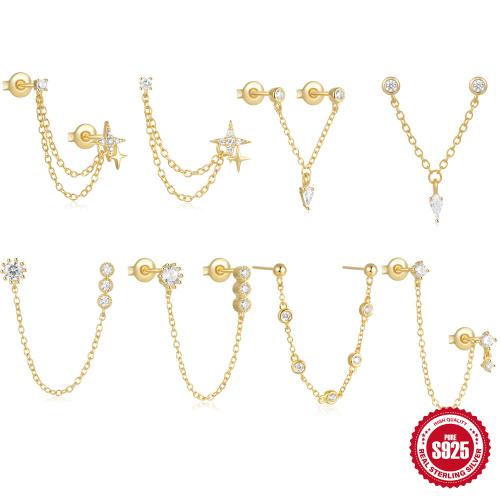 Plata de ley 925 Pendientes con Colgantes, diferentes estilos para la opción & micro arcilla de zirconia cúbica & para mujer, Vendido por UD