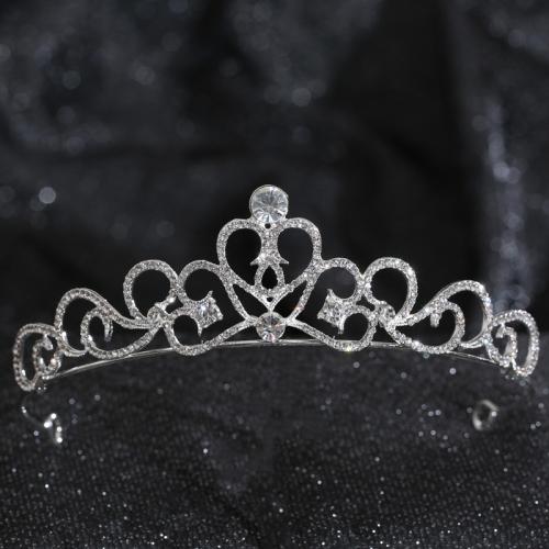 Bridal Tiaras, Zinc Alloy, fashion jewelry & for woman & with rhinestone, silver color 