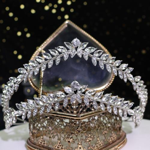 Bridal Tiaras, Zinc Alloy, fashion jewelry & for woman & with rhinestone, silver color 