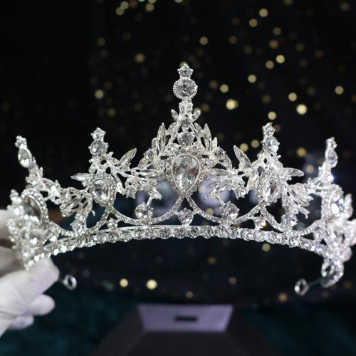 Bridal Tiaras, Zinc Alloy, fashion jewelry & for woman & with rhinestone, silver color 