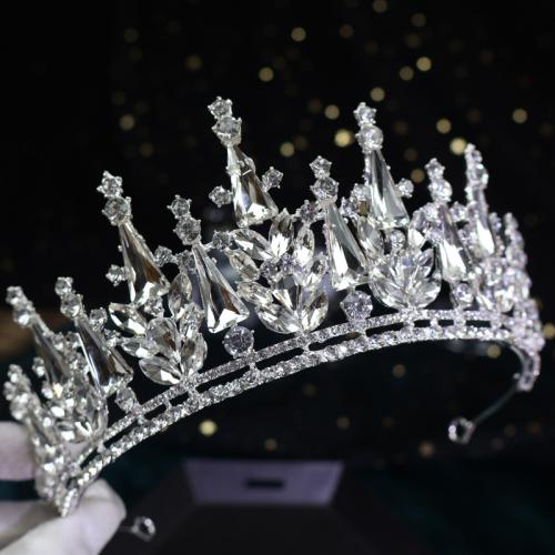 Bridal Tiaras, Zinc Alloy, fashion jewelry & for woman & with rhinestone, silver color 