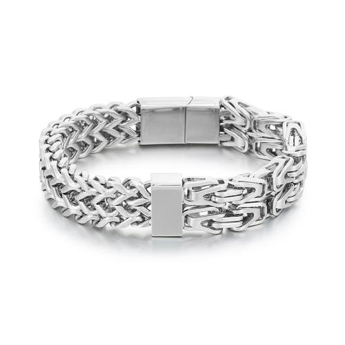 Maille en acier inoxydable Boucle de ceinture Bracelet, Acier inoxydable 304, Placage ionique sous vide, bijoux de mode & pour homme, plus de couleurs à choisir, 12mm cm, Vendu par PC