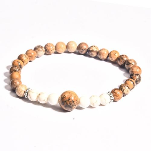 Gemstone Bracelets, Synthetic Gemstone, with Zinc Alloy, fashion jewelry & Unisex Approx 19-19.5 cm 