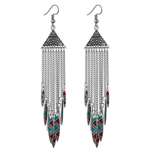 Zinc Alloy Drop Earring, handmade, fashion jewelry & for woman & enamel 100mm 