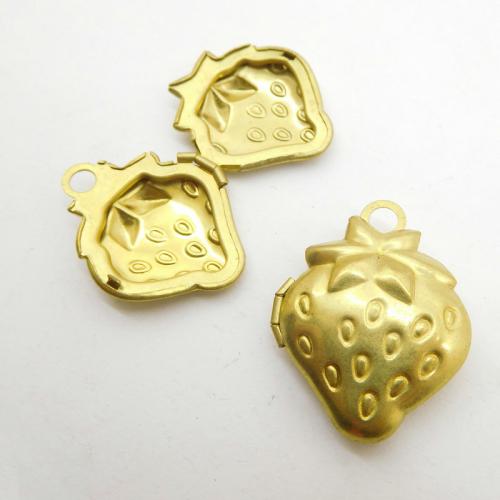 Iron Locket Pendants, Strawberry, plated, DIY Inner Approx [