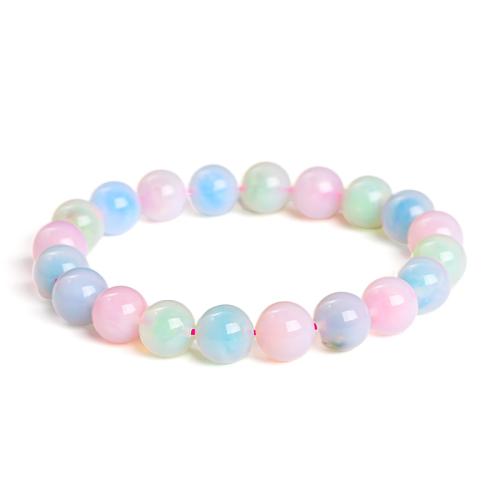 Ágata Pulsera, Esférico, hecho a mano, enviado al azar & diverso tamaño para la opción & para mujer, multicolor, longitud:aproximado 7-9 Inch, Vendido por UD