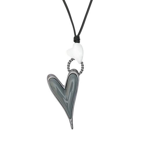 Chaîne en alliage de zinc de fer Collier Pull, bijoux de mode & pour femme, gris métallique Environ 75 cm Vendu par sac