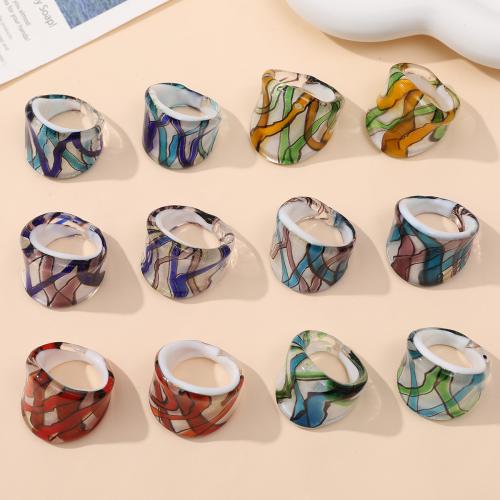 Lampwork Fingerring, Modeschmuck & unisex, keine, 25mm, Innendurchmesser:ca. 18mm, 12PCs/Box, verkauft von Box[