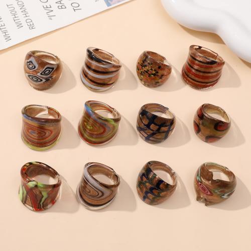 Lampwork Fingerring, Modeschmuck & unisex, keine, 28mm, Innendurchmesser:ca. 18mm, 12PCs/Box, verkauft von Box[