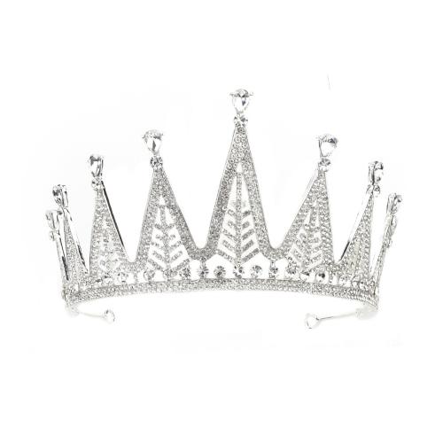 Bridal Tiaras, Zinc Alloy, fashion jewelry & for woman & with rhinestone, silver color 