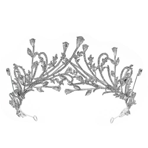 Bridal Tiaras, Zinc Alloy, fashion jewelry & for woman & with rhinestone, silver color 