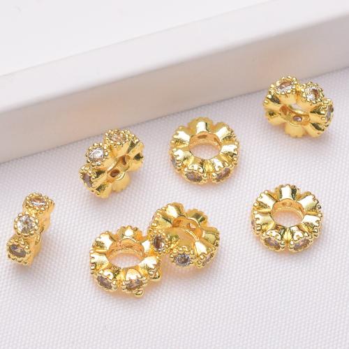 Brass Spacer Beads, plated, DIY & with rhinestone [