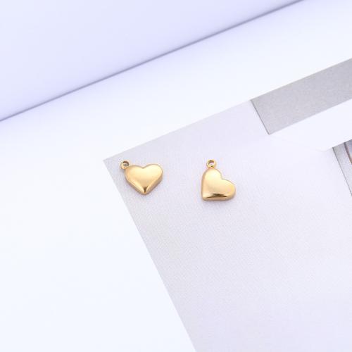 Edelstahl Herz Anhänger, 304 Edelstahl, Vakuum-Ionen-Beschichtung, DIY, keine, 12x10mm, ca. 100PCs/Tasche, verkauft von Tasche