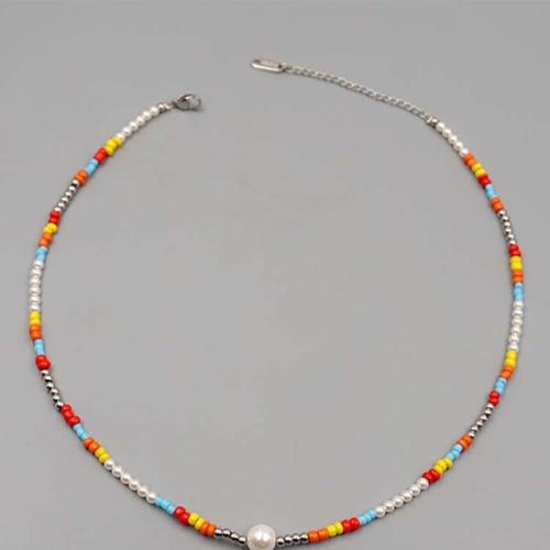 Kristall Schmucksets, Kristallperle, mit Titanstahl & Glas-Rocailles, plattiert, Modeschmuck & verschiedene Stile für Wahl, mehrere Farben vorhanden, The length of the necklace is 38+5.5cm and the length of the bracelet is 16.5+3.5cm, verkauft von PC