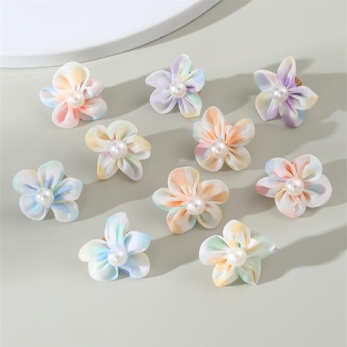 Fashion Create Jewelry Earring, Polyester, with Plastic Pearl, Flower, epoxy gel, fashion jewelry & gradient color & for woman 