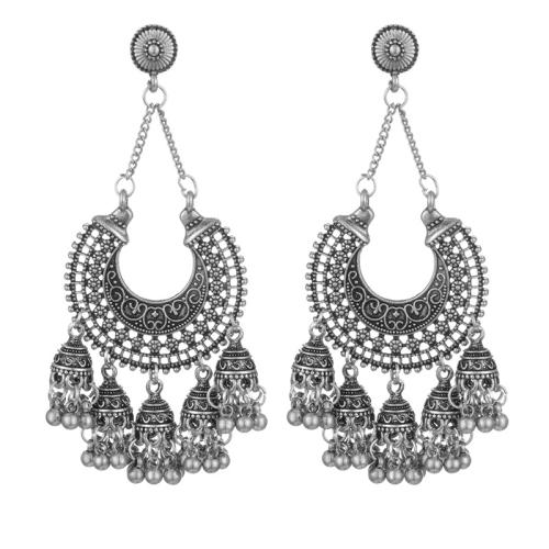 Zinc Alloy Drop Earring, plated, fashion jewelry & for woman 90mm 