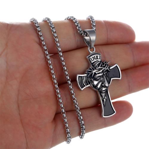 Stainless Steel Cross Pendants, 304 Stainless Steel, plated 