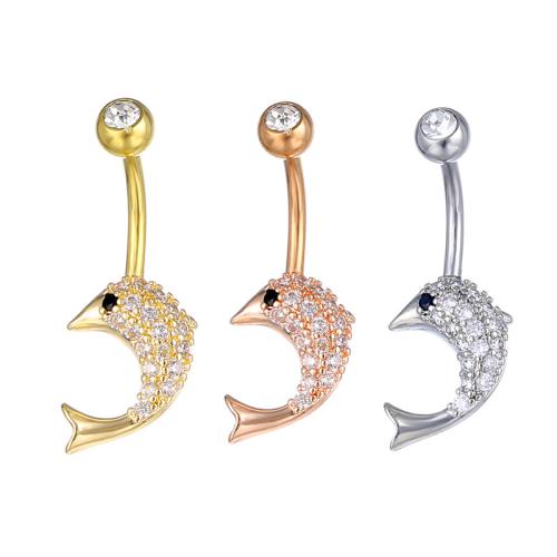 Brass Piercing Barbell, with 316 Stainless Steel, plated, micro pave cubic zirconia & for woman 