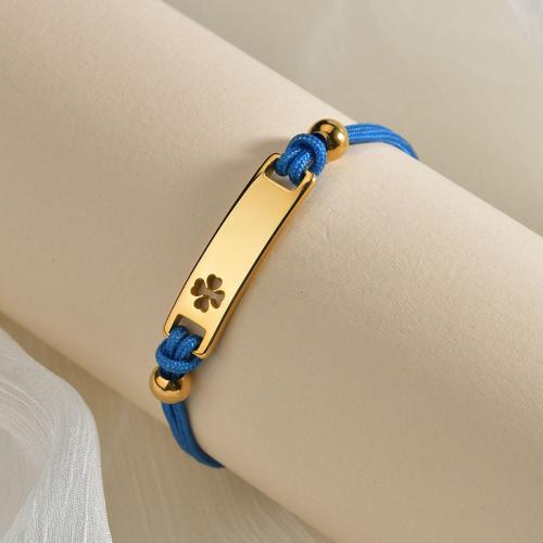 Titanio Acero Pulseras y brazaletes, Partículas de acero, con cordón poliéster, hecho a mano, diferentes patrones para la opción & para mujer, más colores para la opción, longitud:16 cm, Vendido por UD