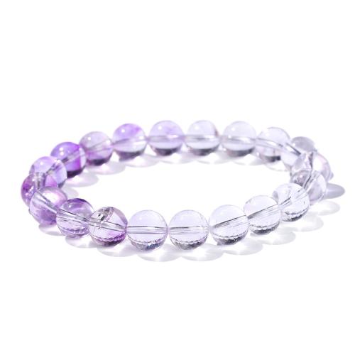 Super Seven Crystal Bracelet, Round, handmade, gradient color & for woman, purple Approx 7-8 Inch 