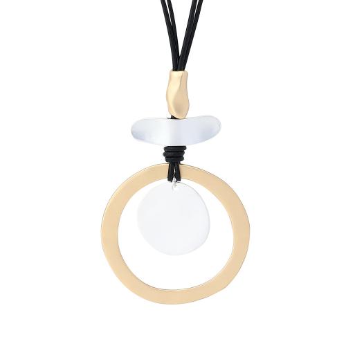 Chaîne en alliage de zinc de fer Collier Pull, avec corde de cire, bijoux de mode & pour femme, plus de couleurs à choisir Environ 80 cm Vendu par sac