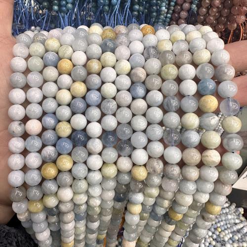 Aquamarine Beads, Round, fashion jewelry & DIY Approx 38 cm 