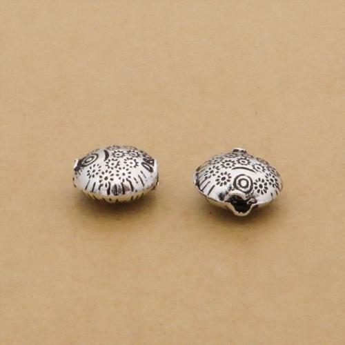 Sterling Silber Vintage Perlen, 925er Sterling Silber, Fisch, DIY, 8x8.3x4.5mm, Bohrung:ca. 1.5mm, verkauft von PC