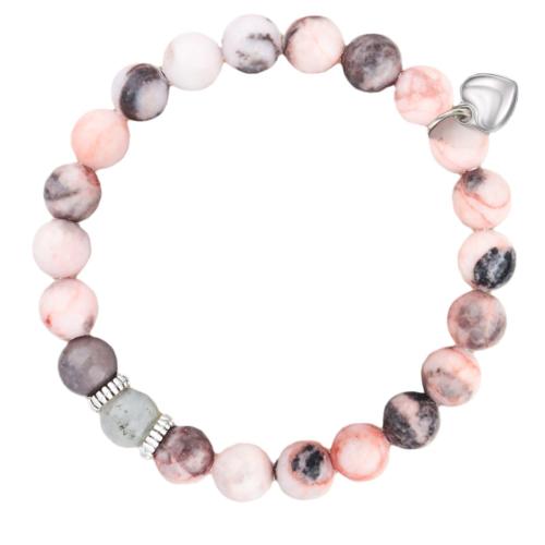 Gemstone Bracelets, Synthetic Gemstone, with Zinc Alloy, Heart, fashion jewelry & Unisex Approx 19-19.5 cm 